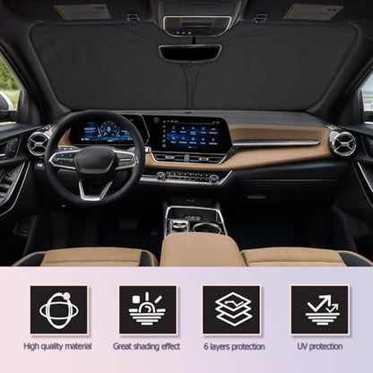 for 2025 Chevrolet Equinox Windshield Sun Shade Chevrolet Equinox Windshield Sunshades 2025 Chevrolet Equinox Accessories Chevrolet Equinox Sunshade Cover Block UV Ray Front Window Sunshade