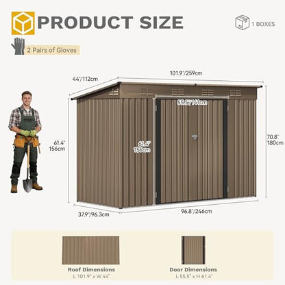 9 x 4' Outdoor Storage Shed
