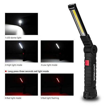 Tool Gifts for Men 2Pack Rechargeable LED Work Lights with Magnetic Base (2 Count)