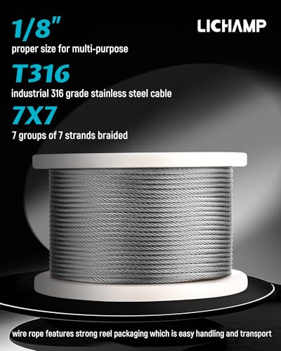 350FT 1 8" Stainless Steel Wire Rope Cable