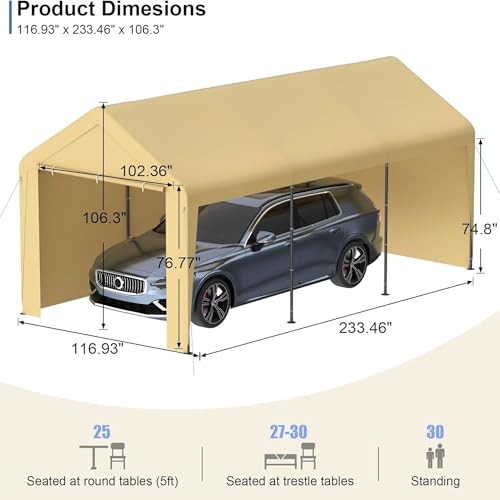 Carport 10x20 Heavy Duty Portable Garage w