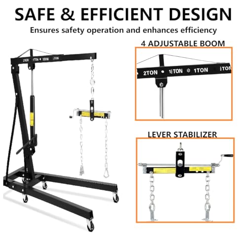 2 Ton Hydraulic Engine Hoist with Lever Stabilizer