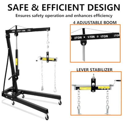 2 Ton Hydraulic Engine Hoist with Lever Stabilizer