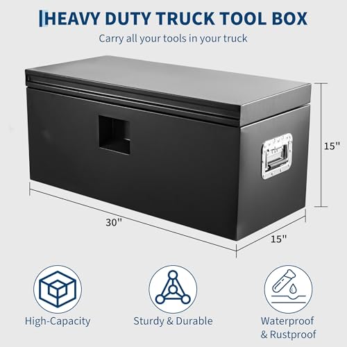 Truck Bed Toolbox Truck Tool Box Heavy Duty Steel Storage Cabinet Organizer Chest Jobsite for Pickup