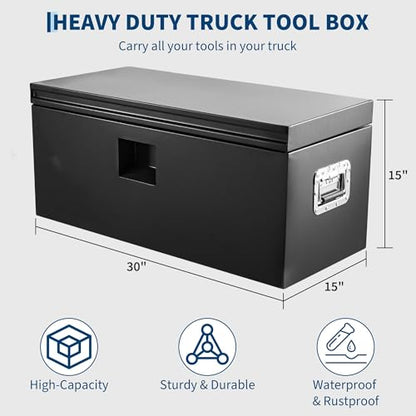 Truck Bed Toolbox Truck Tool Box Heavy Duty Steel Storage Cabinet Organizer Chest Jobsite for Pickup