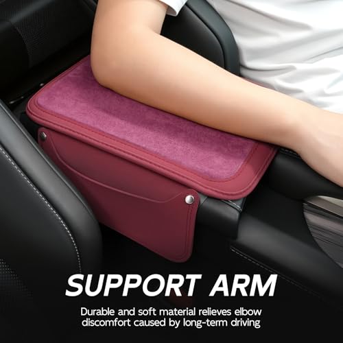 Car Leather Center Console Cover with 2 Storage Bags