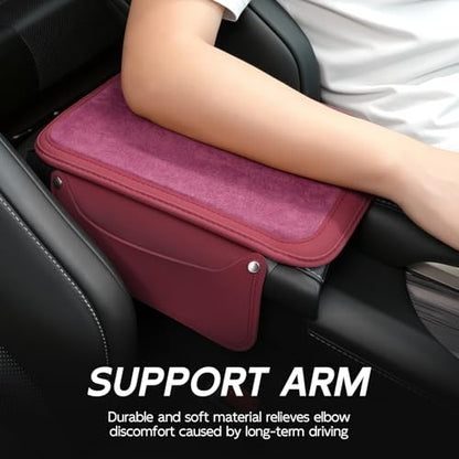 Car Leather Center Console Cover with 2 Storage Bags
