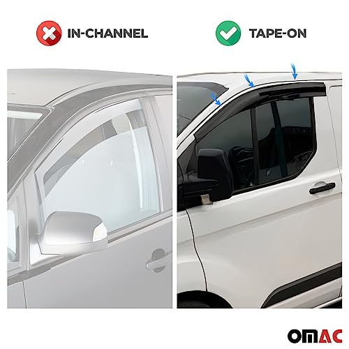 Window Visor Vent Rain Guard Deflector for Mercedes Metris 2016 (2 Count)