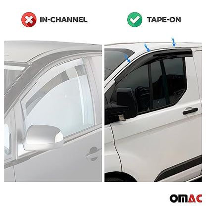 Window Visor Vent Rain Guard Deflector for Mercedes Metris 2016 (2 Count)