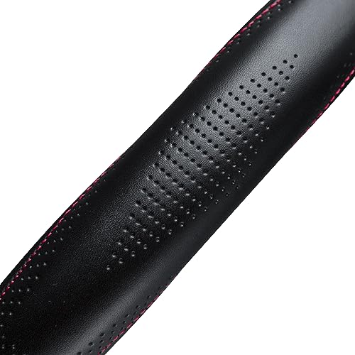 Top Grade Black Genuine Leather Steering Wheel Cover Women Men
