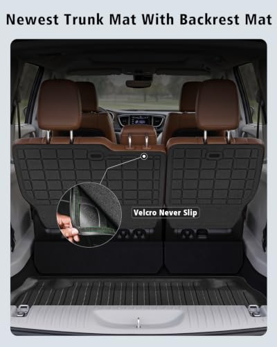 Floor Mats & Cargo Liner & Backrest Mat for Chrysler Pacifica 2017 (160 Ounce)