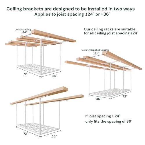 3x6 Garage Storage Overhead Rack Organization