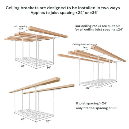 3x6 Garage Storage Overhead Rack Organization (2 Count)