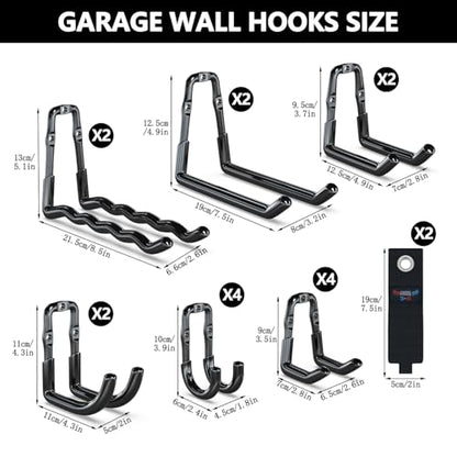 Super Heavy Duty Garage Wall Hooks 18 Pack (16 Count)