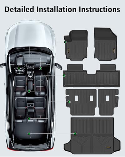 Floor Mats & Cargo Liner & Backrest Mat for Equinox (160 Ounce)