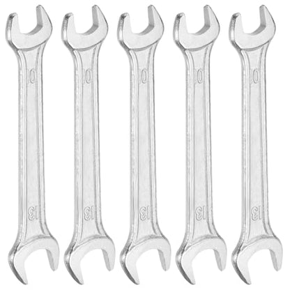 5pcs Double Open End Wrench 10mm x 12mm Metric 15 Degree Offset Angle Small Flat Head Wrench Galvanizing Open Ended Spanner for Automotive Repair Furniture Assembly (5 Count)