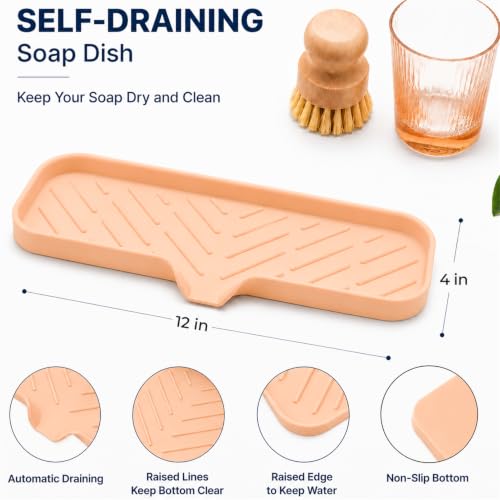 Silicone Soap Dish with Drain Spout