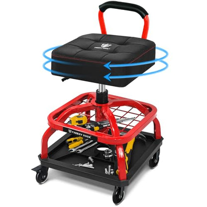 Rolling Shop Stool with Wheels