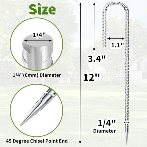 12 inch Stakes Heavy Duty 100 (100 Count)