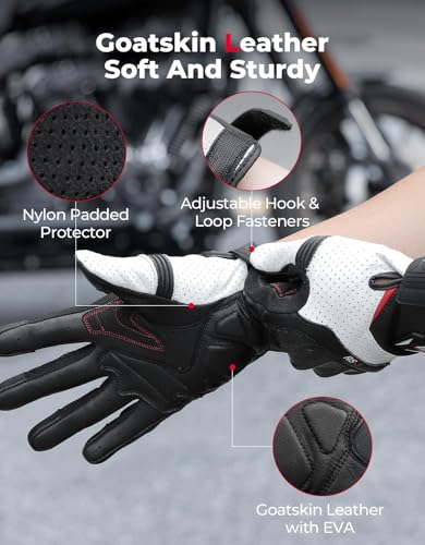 Sheepskin Leather Motorcycle Gloves for Men