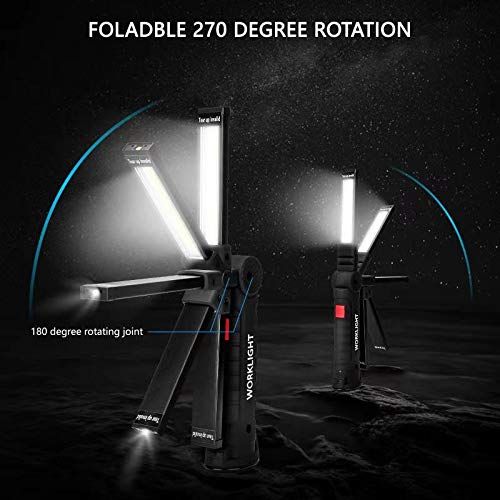 Tool Gifts for Men 2Pack Rechargeable LED Work Lights with Magnetic Base (2 Count)