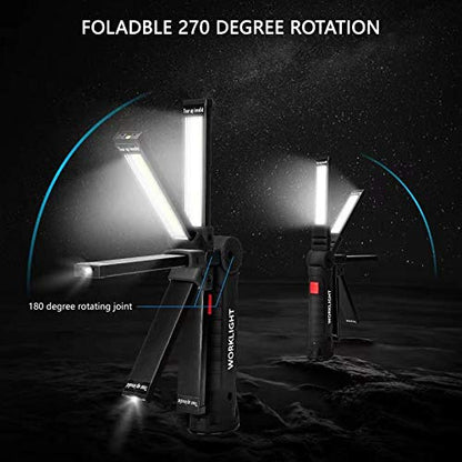 Tool Gifts for Men 2Pack Rechargeable LED Work Lights with Magnetic Base (2 Count)