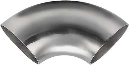 OD 1.5 Inch 90 Degree SS304 Stainless Steel Bend Tube Exhaust Elbow Pipe for Car Modified Exhaust System 1.5" Piping Silver Tone，Stair Handrail (1pcs)