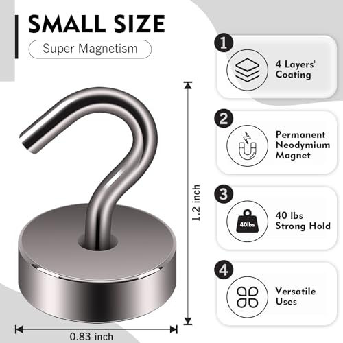 Magnetic Hooks Steel Tube Design for Cruise (10 Count)