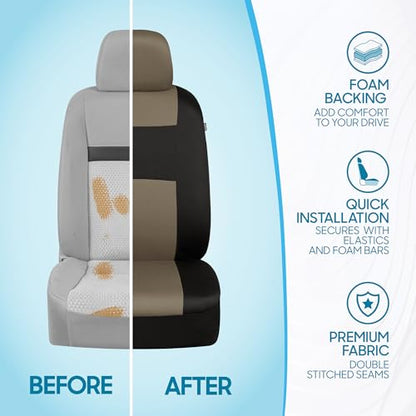PolyPro Beige Car Seat Covers Full Set with 4