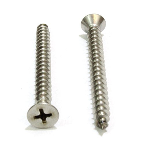 8 X 1'' Stainless Flat Head Phillips Wood Screw (100 Count)