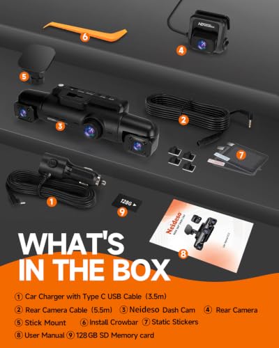360° Dash Cam Front and Rear Inside
