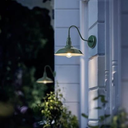 10‘’ Dome Outdoor Gooseneck Barn Light Fixture with Wall Mount