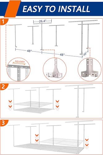 3 x 8FT Overhead Garage Storage Rack