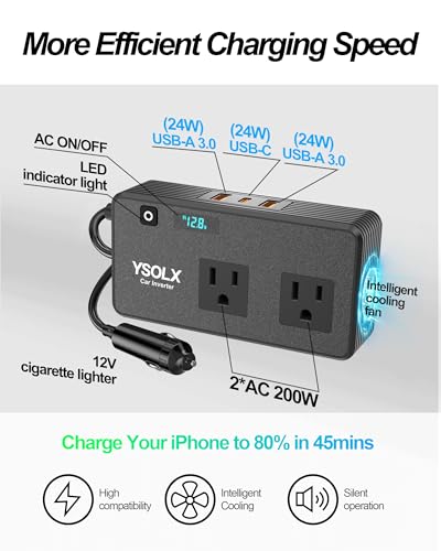 300W Car Inverter Power Outlet Dual AC Car Plug Adapter Outlet