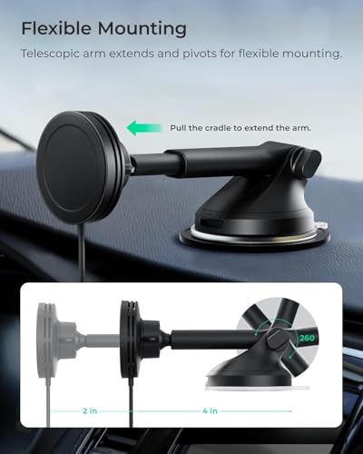 Velox Qi2 Mini 15W Wireless Charger Car Mount