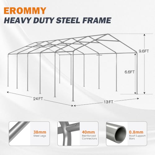 13x24 FT Carport with Removable Divider