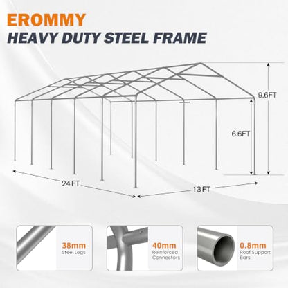 13x24 FT Carport with Removable Divider