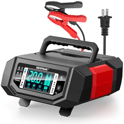 1-20A 12V/24V Car Battery Charger Trickle for LiFePO4 Lead-Acid