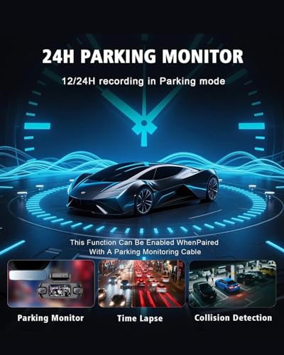 4 Channel Dash Cam Front and Rear 4K 360°View Dash Camera for Cars with GPS