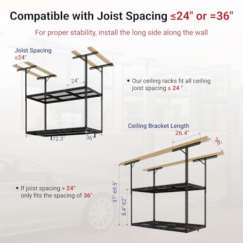 3x6 2 Tier Overhead Ceiling Garage Storage Rack