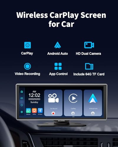 Portable Wireless CarPlay Screen for Car