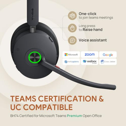 BH74 with Stand ANC Wireless Headset with Microphone for PC