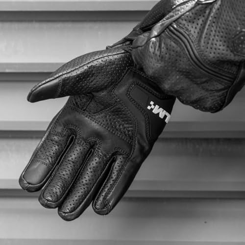 Goatskin Leather Motorcycle Motorbike Powersports Racing Gloves Touchscreen for Men and Women Model DN01