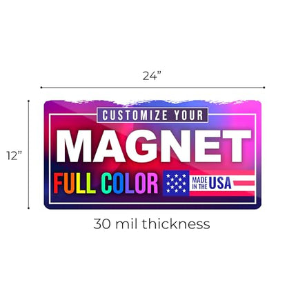 12"x24" Custom Magnet Signs in Full Color for Business and Advertising