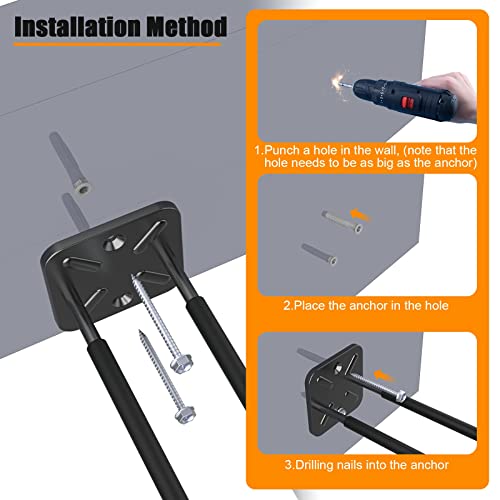 Garage Hooks 12.4 Inch Heavy Duty Garage Metal Hooks (6 Count)
