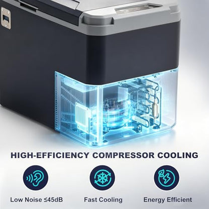 26QT Portable Freezer Compressor Cooler 12V Refrigerator APP Control