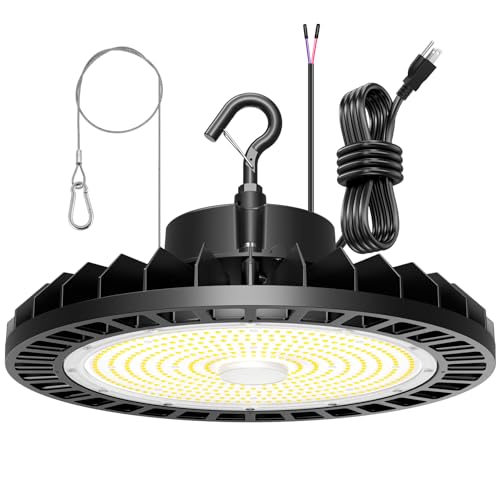 LED High Bay Light 300W 45000LM 5000K Dimmable ETL Listed High Bay LED Shop Lights IP65 Waterproof for Warehouse Workshop Factory Gym Garage Barn AC100