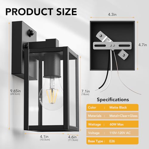 Dusk to Dawn Outdoor Light Fixtures (2 Count)