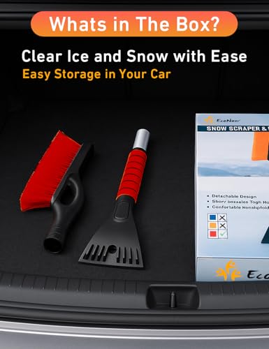 27" Car Snow Brush and Ice Scrapers for Car Windshield Red (2 Count)