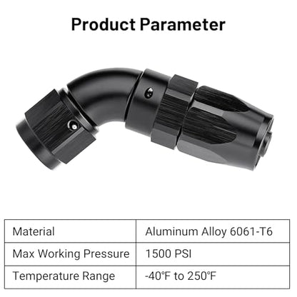 6AN 60 Degree One Piece Full Flow Hose End Fitting Swivel for CPE Braided Hose
